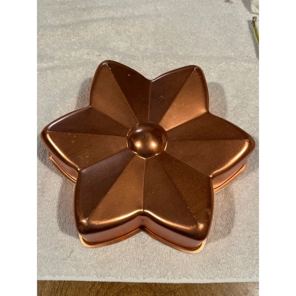 Vintage Copper Star Cake Mold Hanging Wall Decor Gelatin Tin 10.5 Inch
